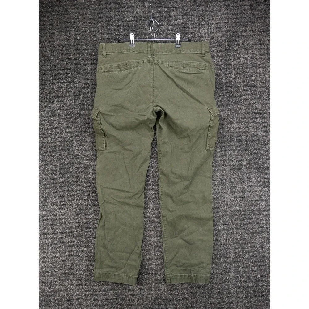 LL Bean Pants Mens 34x30 Actual 34x29 Olive Green Bean Flex Canvas Cargo Outdoor